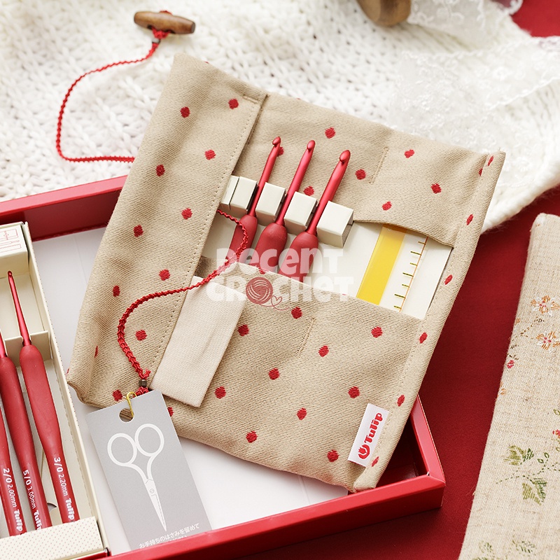 [SET] Hakpen (Alat/Jarum Rajut) Tulip ETIMO RED Crochet Hooks With Cushion Grips