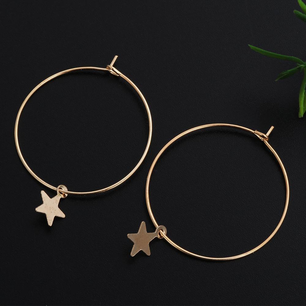 Lily 1pasang Anting Hoop Bintang Perhiasan Wanita Punk Bohemia Boho Hip Hop Ear Stud