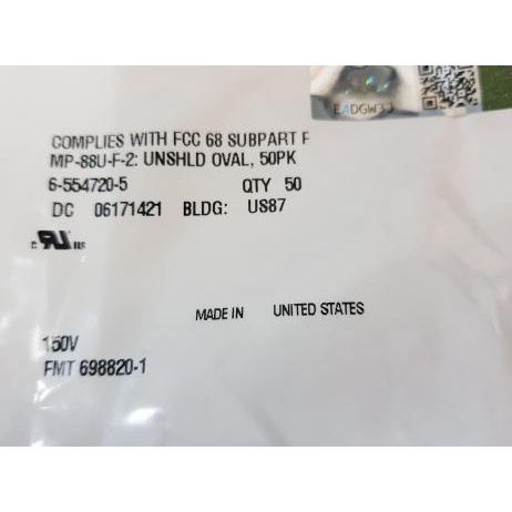 ORIGINAL Konektor AMP Rj45 Cat5e 50pcs / Connector AMP RJ 45