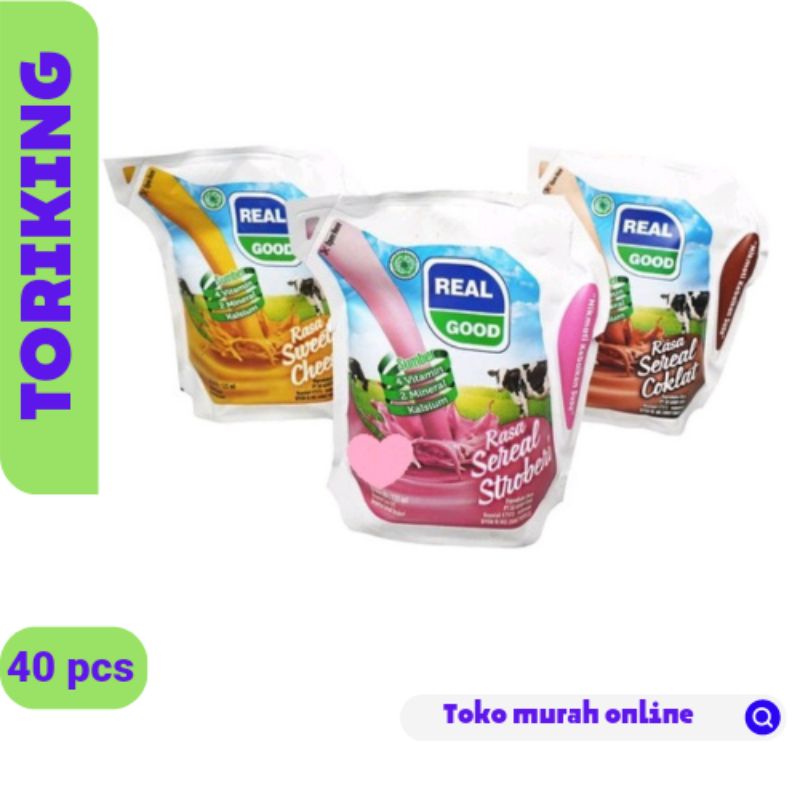 

SUSU REAL GOOD UHT POUCH 125ml - COKLAT/STRAWBERRY (ISI 40 PCS/KARTONAN)