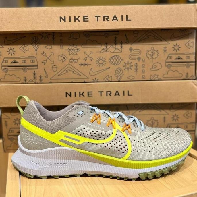 Sepatu Nike React Pegasus Trail 4 - Grey Volt Atormelzi