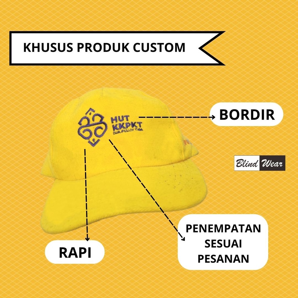 Produk Khusus Bordir Sablon Topi Rimba Bucket Baseball Miki Hat Komando Trucker