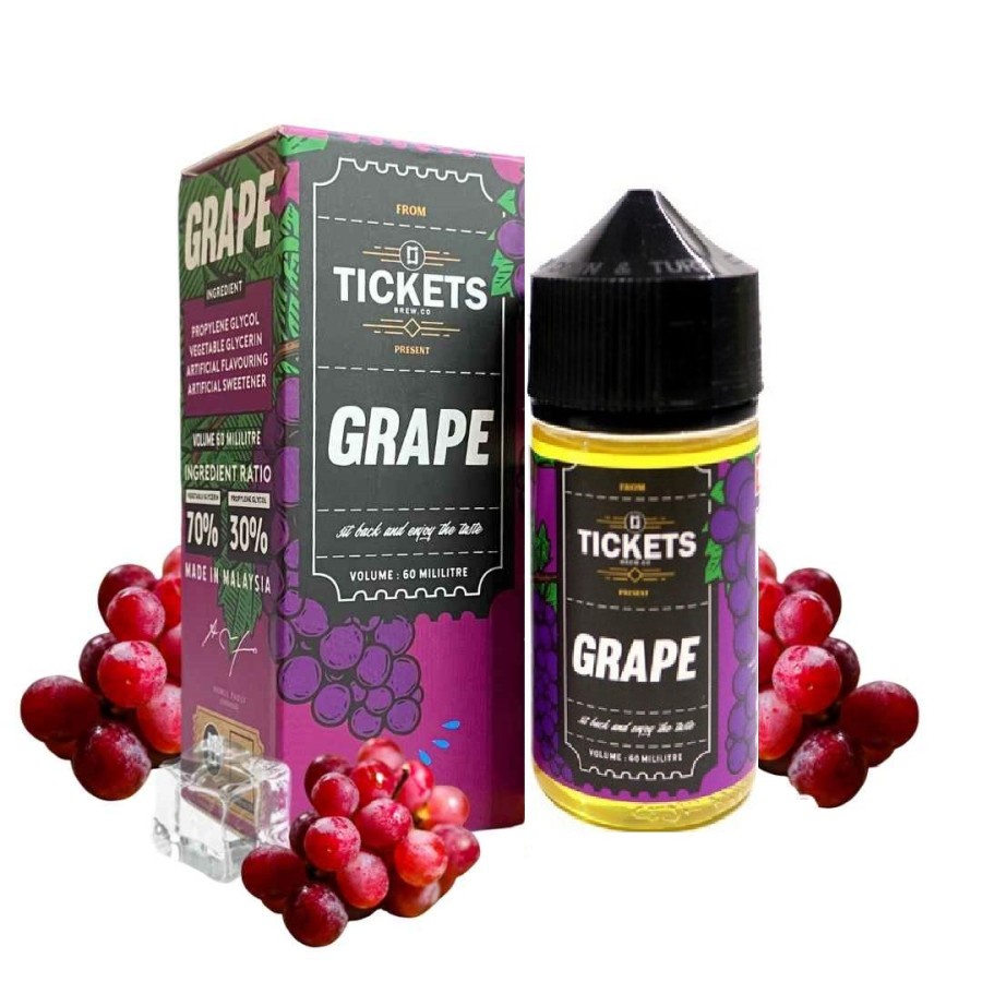 LIQUID VAPOR LIQUID TICKETS GRAPE 60ML NIC 3MG - LIQUID UNGU GRAPE