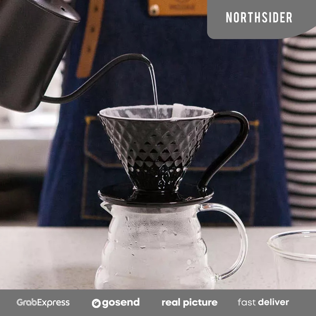 V60 CERAMIC DRIPPER KOPI MOTIF DIAMOND CFN-005