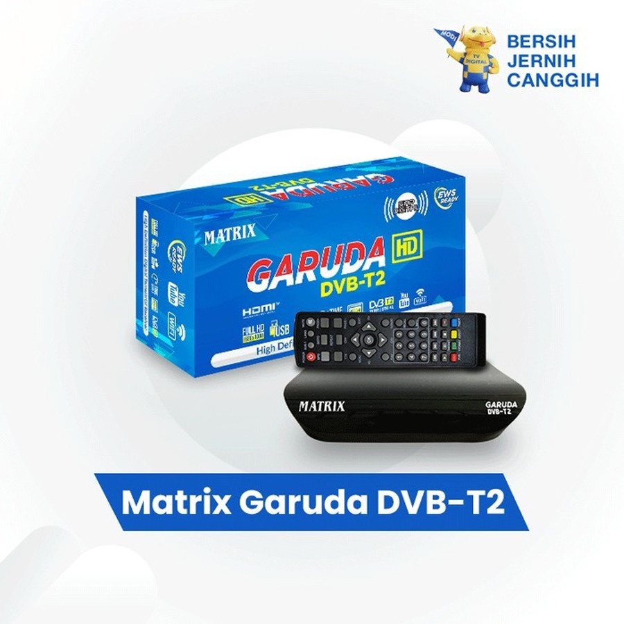 Set Top Box Matrix Garuda DVBT2 STB Antena TV Digital Wifi Biru