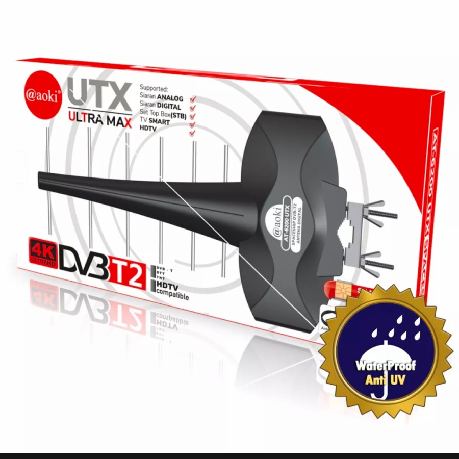 ANTENA DIGITAL MEREK AOKI AT-6200 OUTDOOR 4K HDTV TAHAN AIR DAN SINAR UV