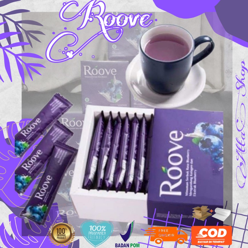 Roove Colagen Drink Box Suplemen Kecantikan Pemutih Badan Anti Aging 1 kotak
