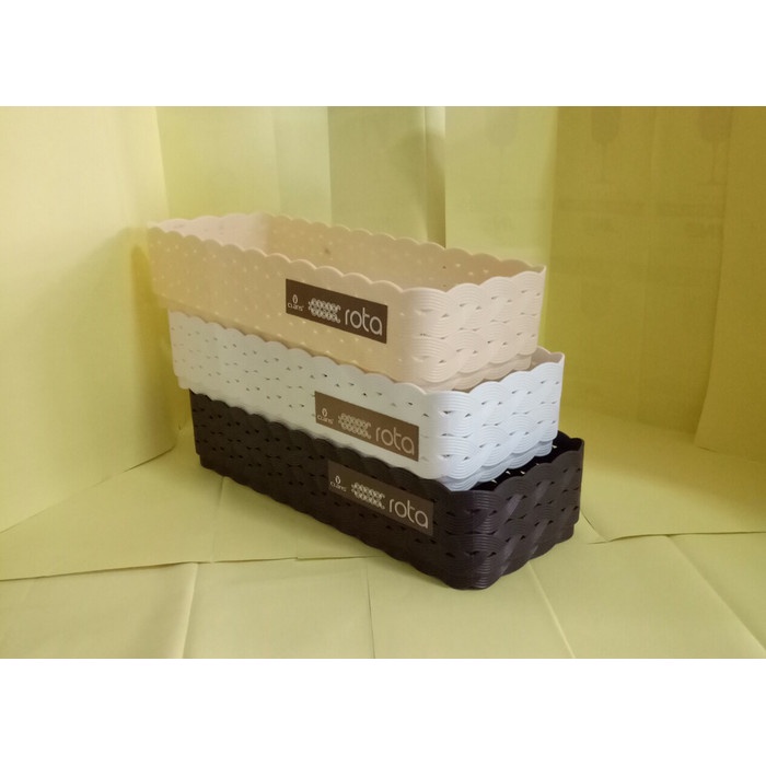 CLARIS 0563 KERANJANG ANYAMAN NAMPAN ROTAN PLASTIK TRAVESSA LONG TRAY ROTA