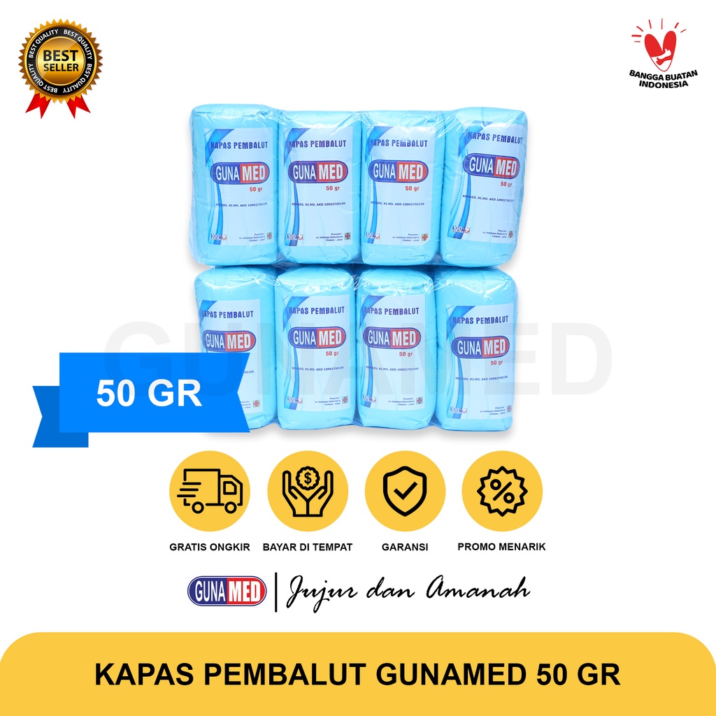 Kapas Pembalut Serbaguna No1 Gunamed 50Gr