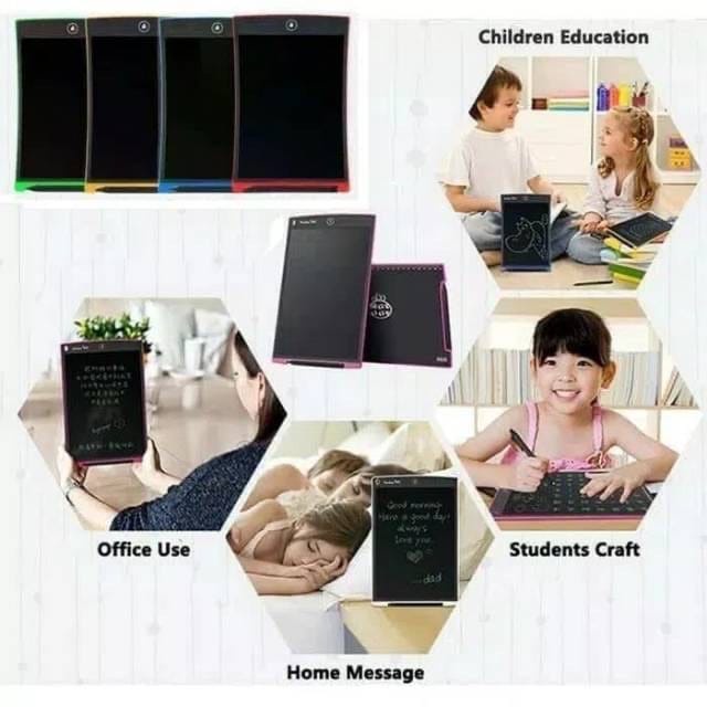Papan LED Writing Tablet Drawing Board tab Alat Tulis Papan Pen Layar 8.5 inch Digital Anak Sekolah Mainan Gambar Lukisan Edukasi