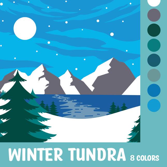 

WINTER TUNDRA - Paint By Number 8 Color[Landscape Series]|Painting Kit