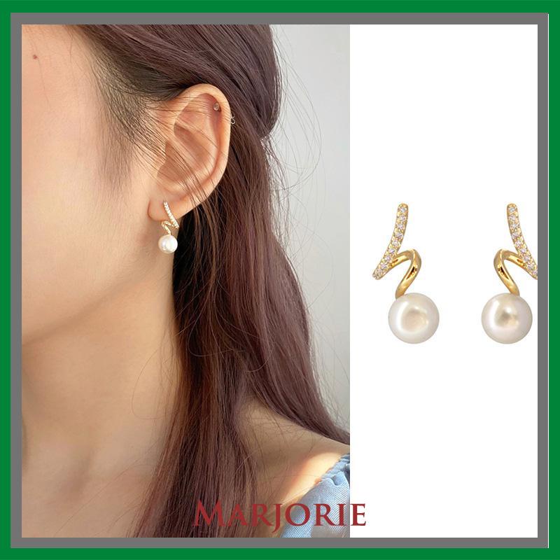 Anting Tusuk Motif Bunga daisy Hias Mutiara Imitasi simple Ala Korea Untuk Wanita-MJD