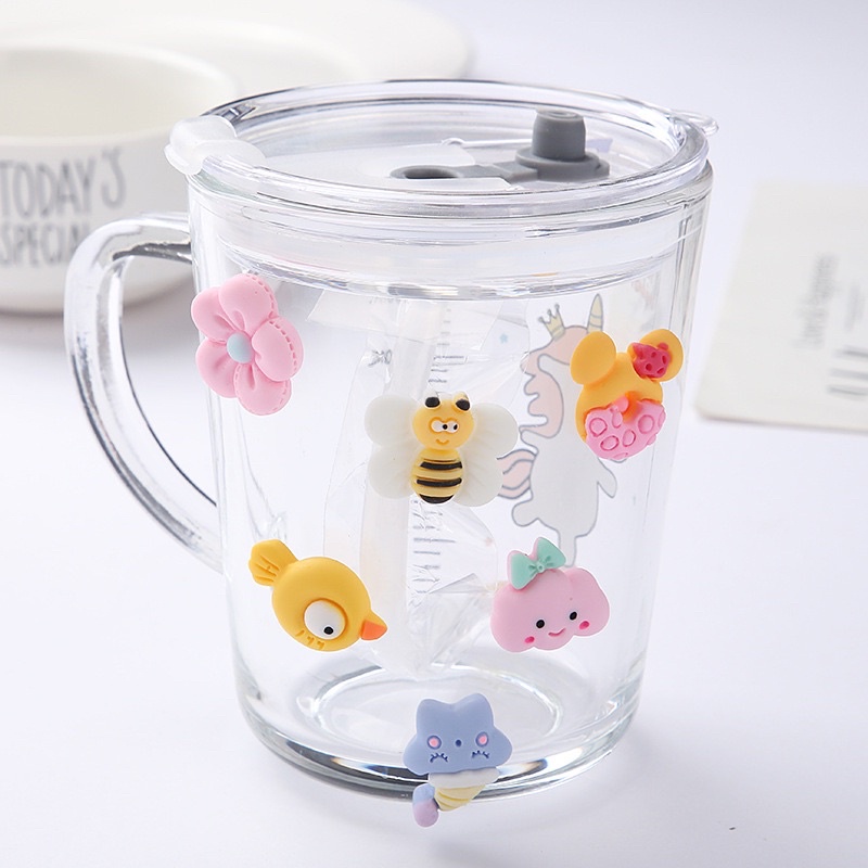 5 pcs Stiker 3D Clay Resin dekorasi botol minum