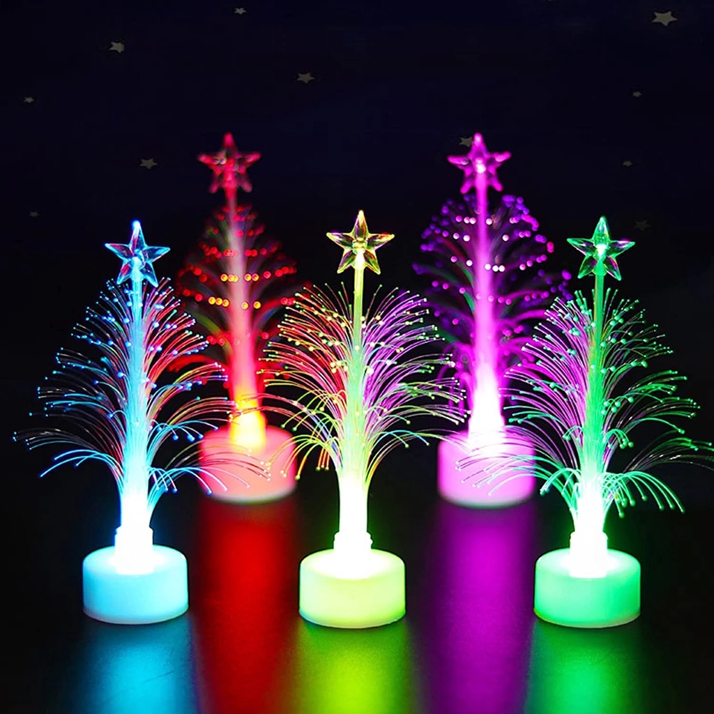 Christmas Colorful Discoloration Flash Fiber tree / Christmas Home Decoration Products