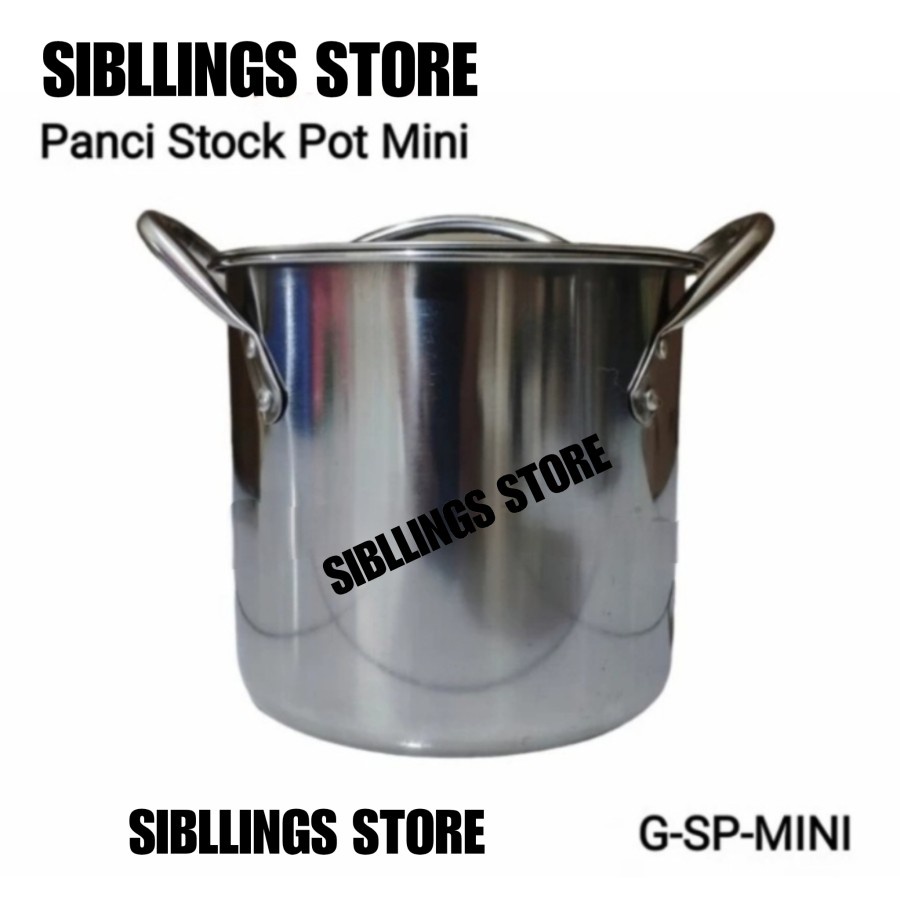 Panci Stock Pot Mini Kecil Tinggi Wadah Makanan Stainless