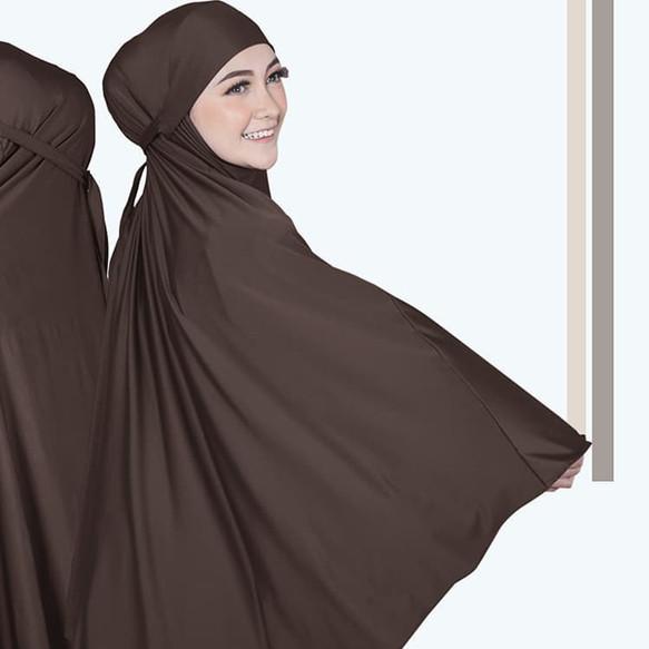 Hijab Khimar Niqab Syari Jumbo Siria Premium - Coffee