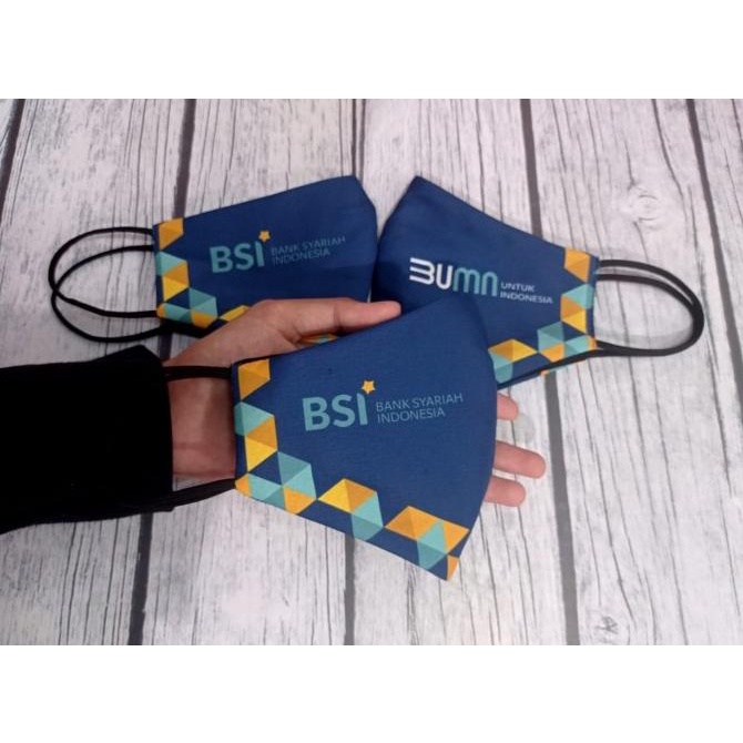 Masker BSI BUMN / Masker BUMN BSI Full Design Printing Surabaya t-pancawarnaprint Ayo Beli