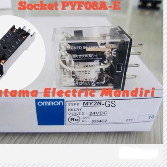 OMRON Relay MY2N-GS MY2N 24VDC 24V dan Socket PYF08A-E ORIGINAL