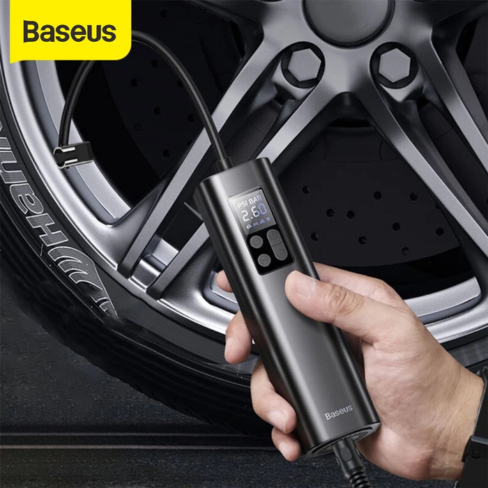 BASEUS MINI INFLATOR AIR PUMP POMPA BAN PORTABLE MOBIL ELEKTRIK