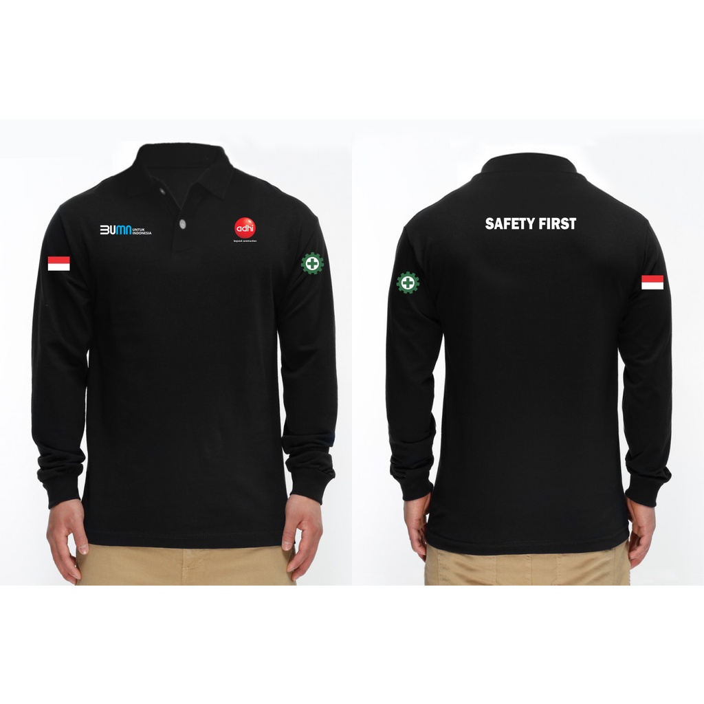 T-SHIRT KAOS LENGAN PANJANG BERKERAH PT ADHI KARYA SAFETY FIRST