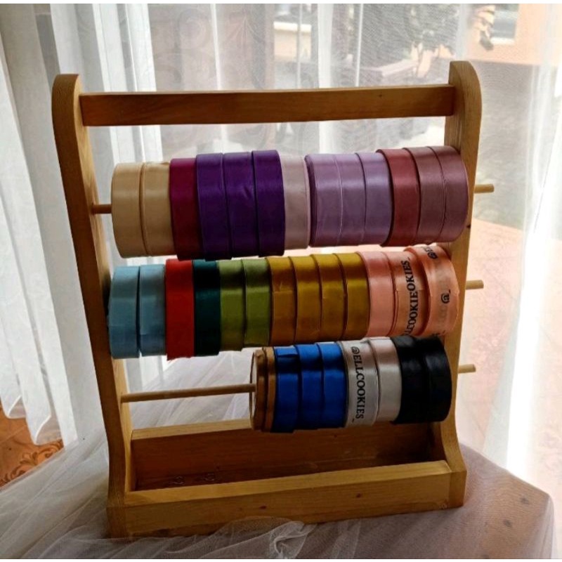 RAK PITA SATIN ROLL GANTUNG SERBA GUNA RAK DINDING PITA JATI BELANDA