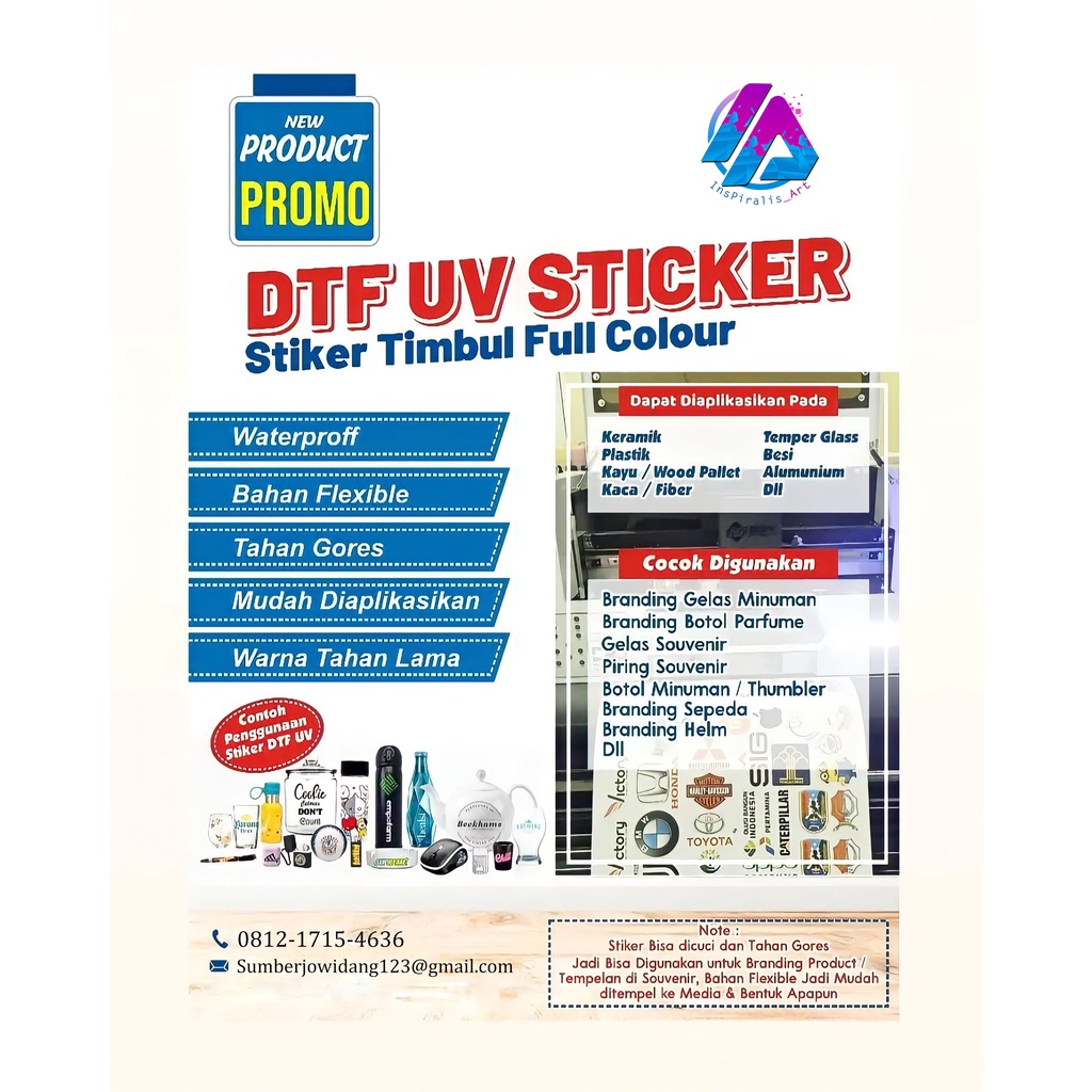 

Print Sticker UV DTF UKURAN Meteran Custom / Sticker Timbul