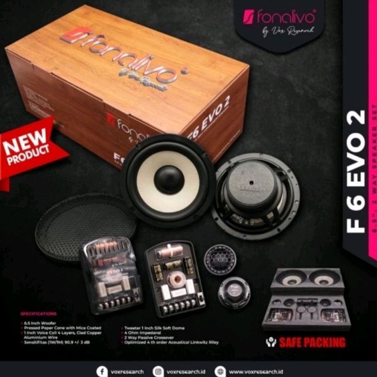 Speaker Split FONALIVO F6 EVO 2 Speaker Component Split 2 Way VOX FONALIVO F6 EVO2