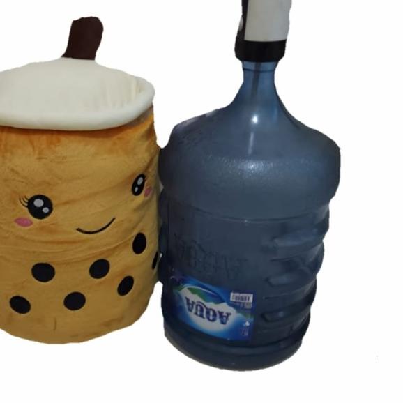 Boneka boba JUMBO milk tea brown sugar ukuran jumbo bahan yelvo SNI - PiNk LED