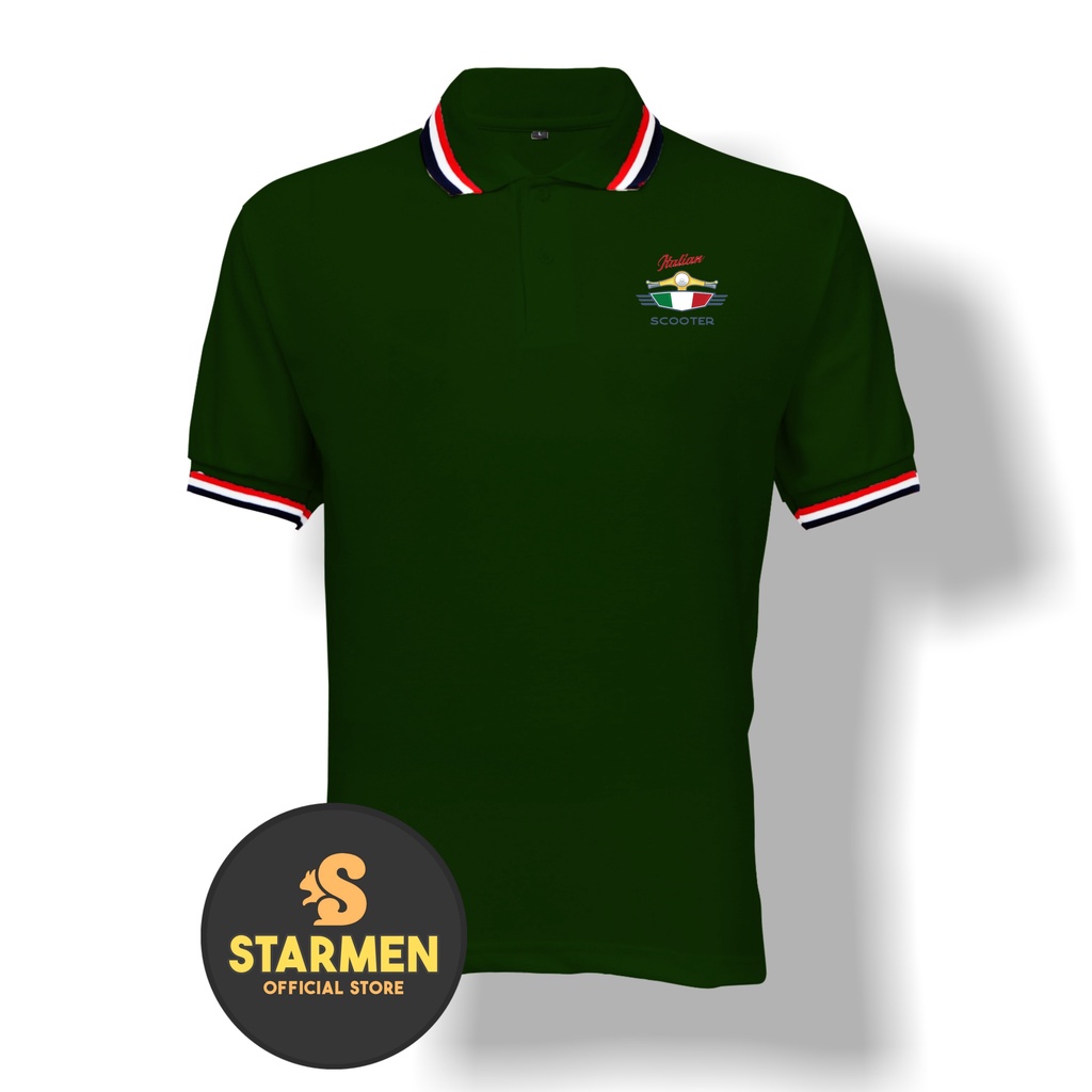 Kaos Polo Shirt Pria Kerah Logo VESPA SCOTER