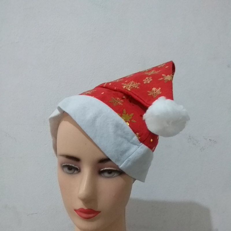 topi natal motif gold dewasa allsize