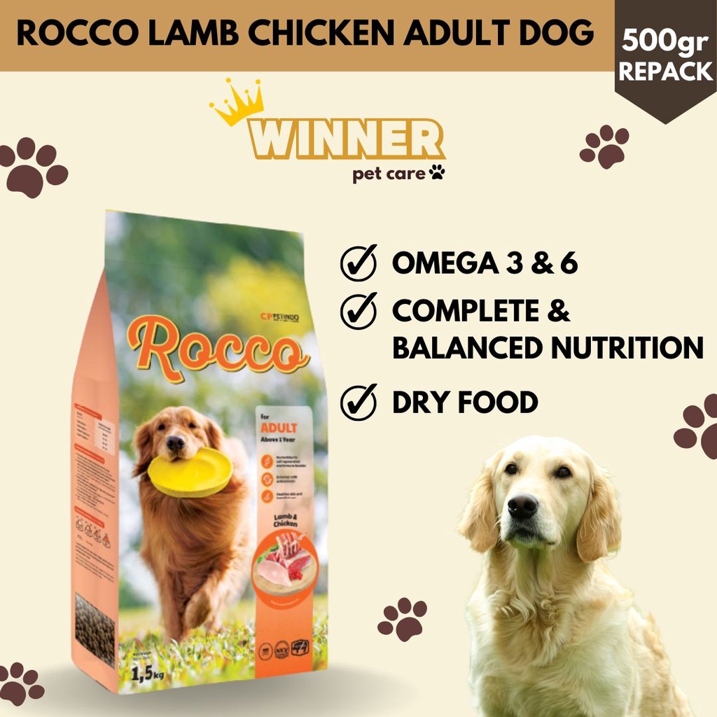 Rocco Lamb Chicken Adult Dog Food Repack 500gr