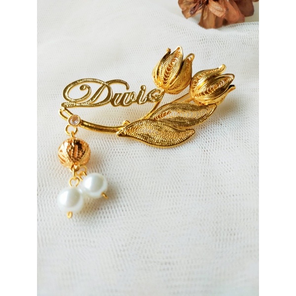 bros_nama bunga mutiara bross custom nama motif bunga mutiara premium bros nama terbaru