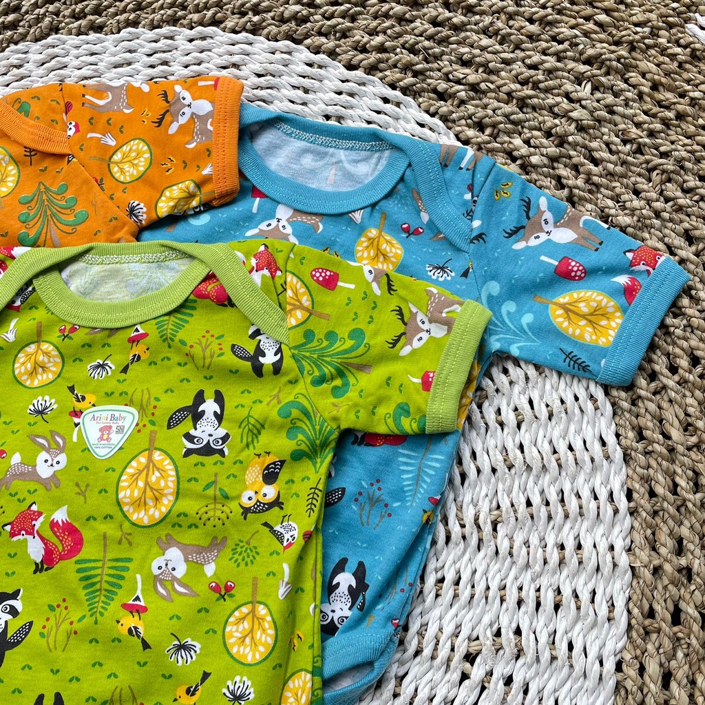 3pcs Jumper Bayi Bodysuit Motif Full Sablon Jumper Bayi Newborn SNI ASYAM BABY