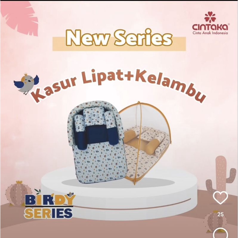 [2 kg] Cintaka Kasur Bayi Lipat  + Kelambu Print Birdy Series - CBK 3041