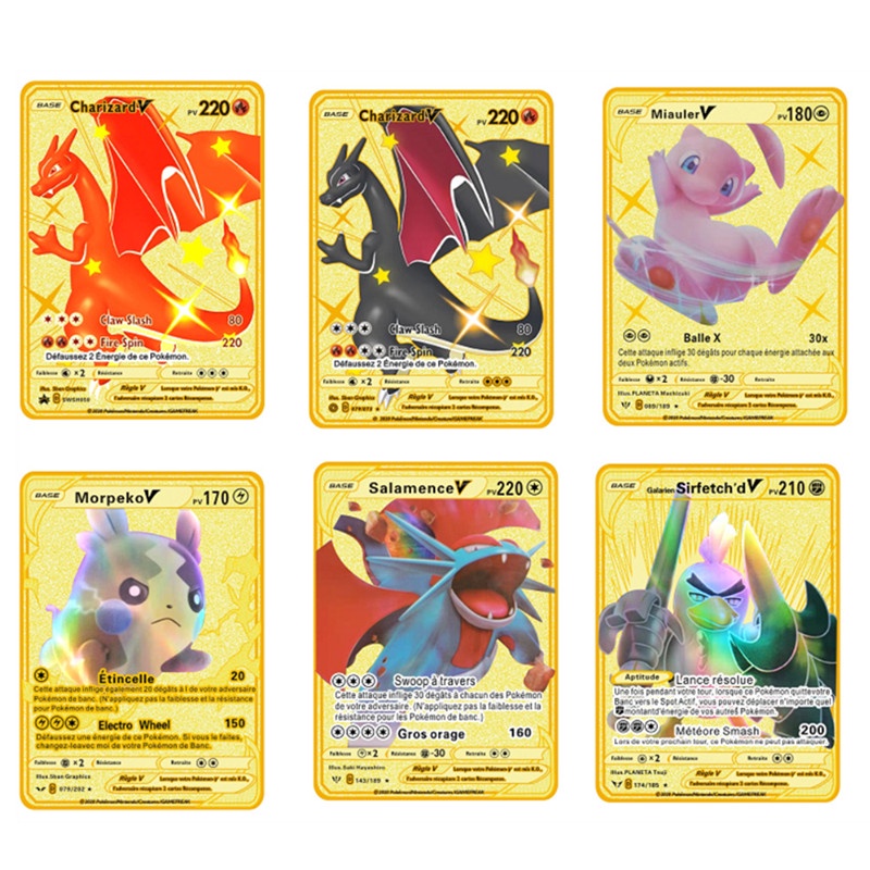 54pcs Kartu Pokemon Vmax Bahasa Inggris Warna Emas Untuk Koleksi