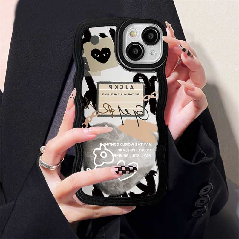 Casing TPU iPhone 14 14 Pro MAX 11 Pro 11 Pro MAX 12 12 Pro 12 Pro MAX iPhone 13 Pro MAX X XR XS MAX 6 6S 7 8 Plus SE 2020 Motif Doodle Hati DGX