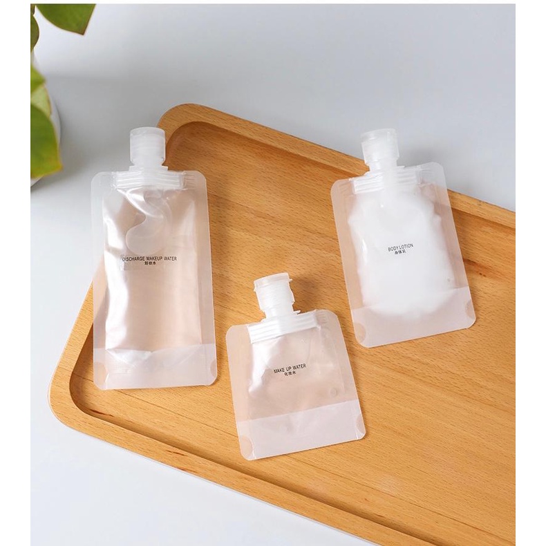 LEXJAKARTA  Botol Refill Travel Pounch Reusable Refillable Shampo Soap Lotion Liquid Tempat Sabun Cair Botol Sabun Travel Plastik Fliptop Flip Top Organizer