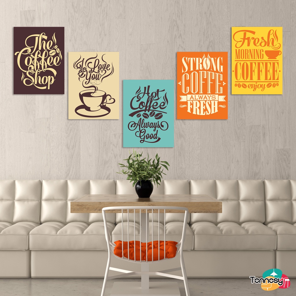 HIASAN DINDING COFFEE KOPI QUOTE WALL DECOR 15x20CM PAJANGAN KAYU POSTER DEKORASI DINDING KAMAR RUMAH KAFE