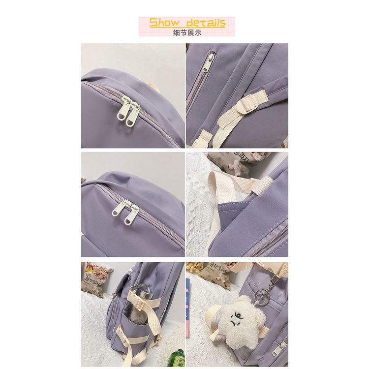 WYK147 Tas Ransel Sekolah Kuliah Polos Warna Manis Backpack Impor TKM