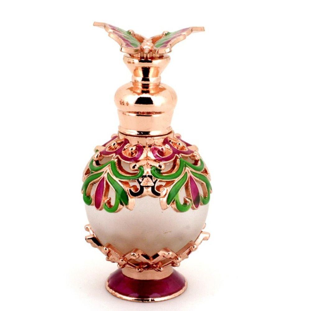 Rebuy Butterfly Botol Parfum Tutup Logam 15ml Vintage Botol Isi Ulang Wanita Gaya Arabian Antik Dekorasi Pernikahan Hadiah Botol Minyak Esensial