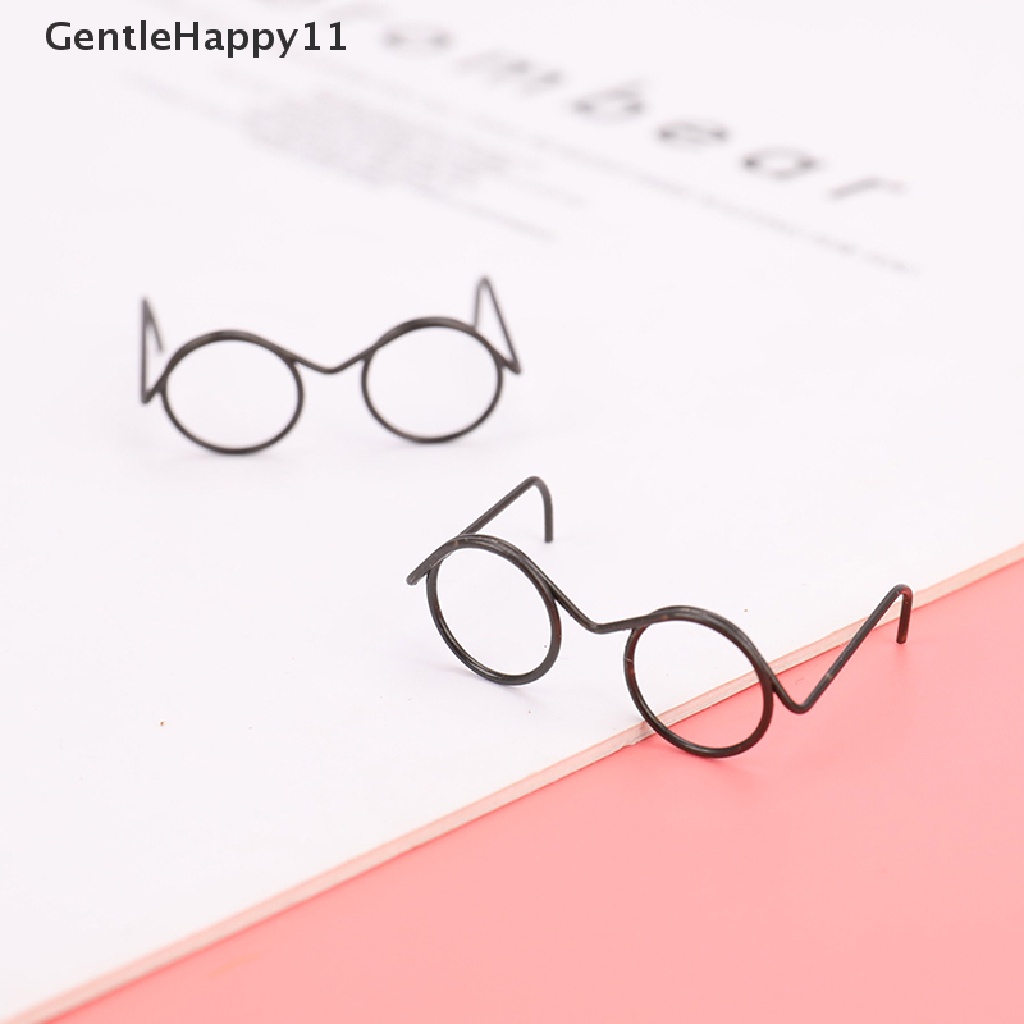 Gentlehappy Fashion Kacamata Bingkai Bulat Tanpa Lensa Retro Keren Boneka Untuk Aksesoris Boneka id