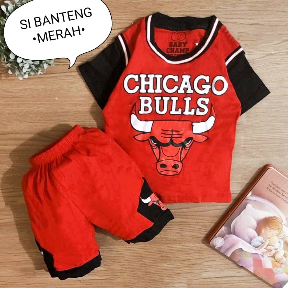 Setelan Anak Laki Laki - Baju Bayi Cowok Motif Si Banteng Usia 0-6 Bulan