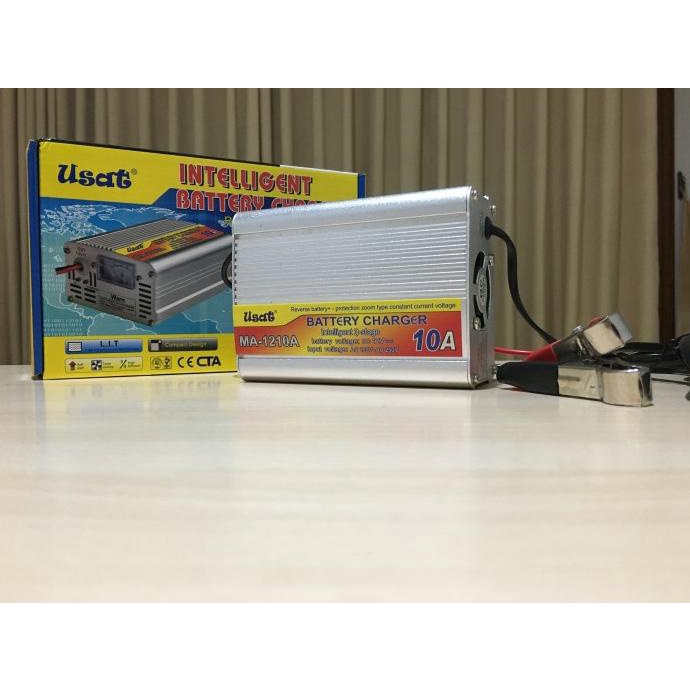 CHARGER AKI DC 12V AC 100-250V 10 AMPERE USAT MA-1210 MOBIL MOTOR