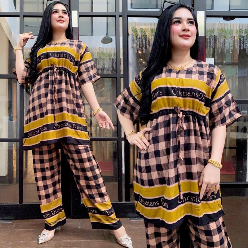 ONE SET TUNIK SETELAN CELANA PANJANG WANITA