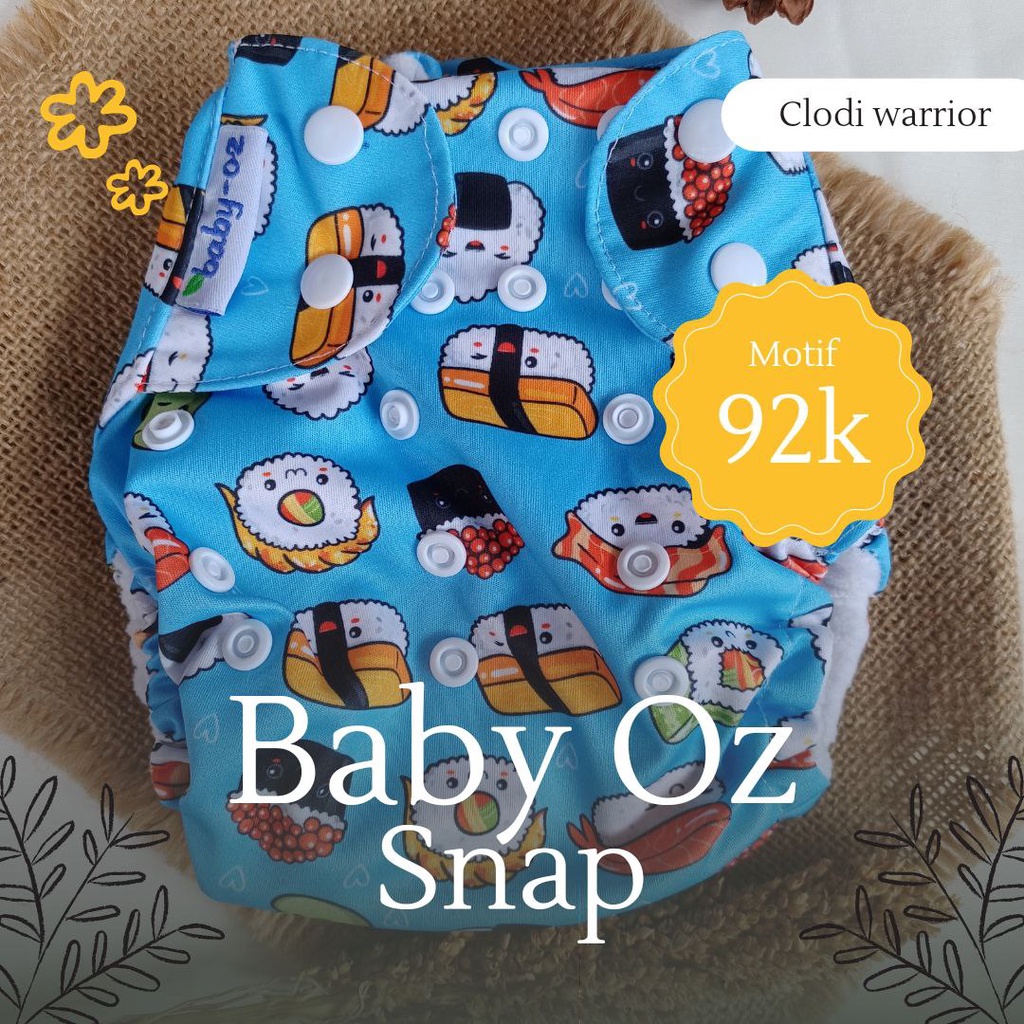 Baby oz Clodi All size Snap Kancing Popok Kain Bayi Cuci Ulang Fitur Cegah Bocor Inner Gusset