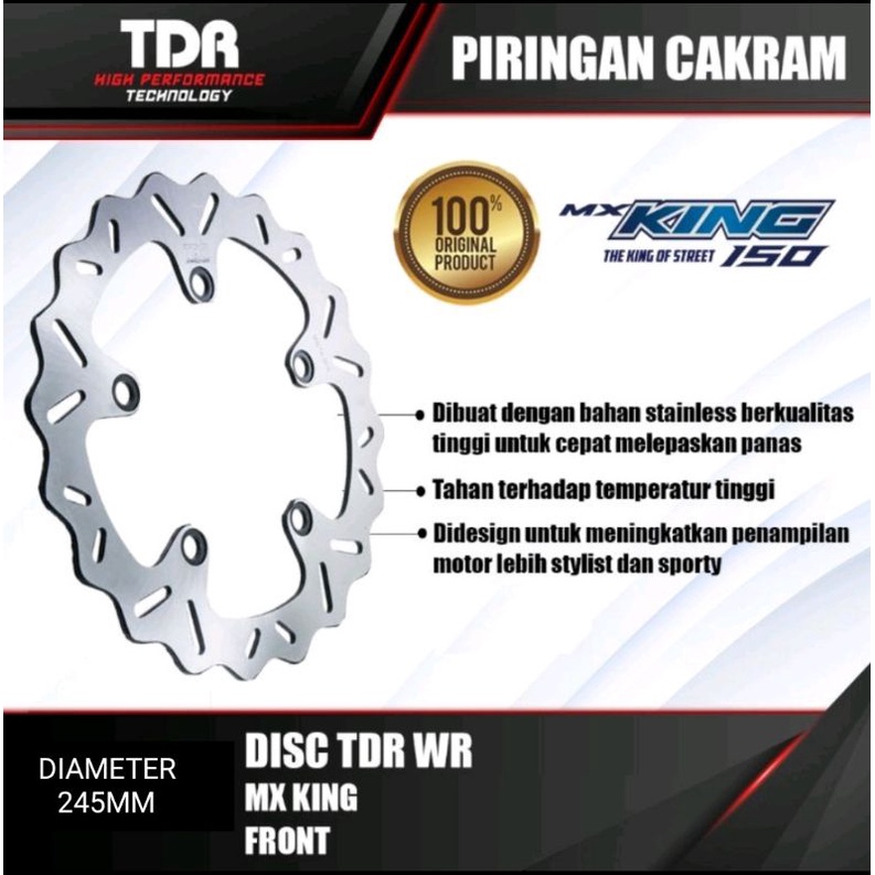 Piringan cakram depan TDR MX king Diameter 245mm original TDR