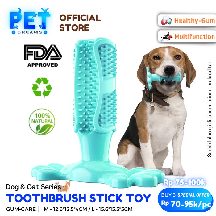 MAINAN GIGITAN ANJING PEMBERSIH GIGI DOG TOOTHBRUSH DENTAL CHEWING TOY