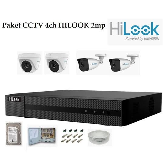 Paket cctv HILOOK 3CH COLORVU 2MP FULLHD LENGKAP