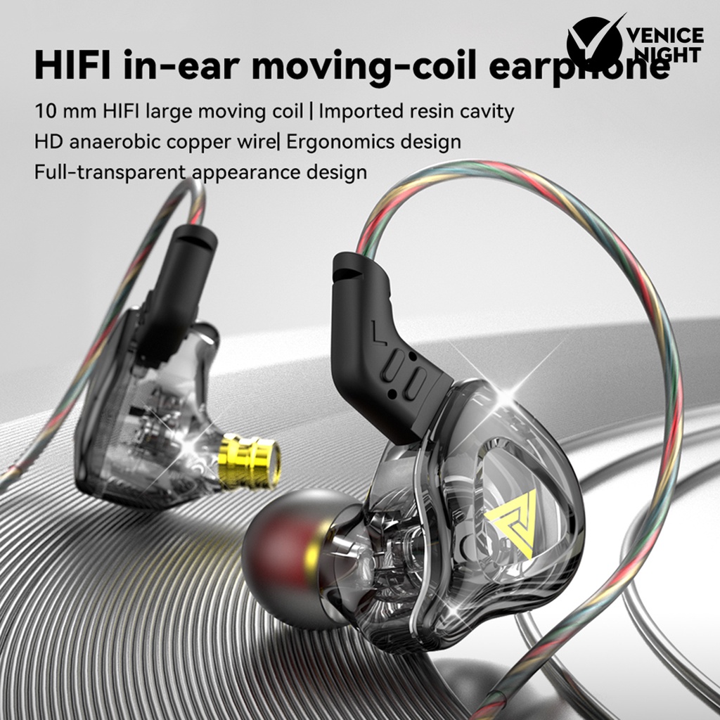 (VNEP) (Berkabel) QKZ AK6-DMX Earphone Line Control Moving-coil Mega Bass HiFi Sound In-ear Earbud untuk Ponsel