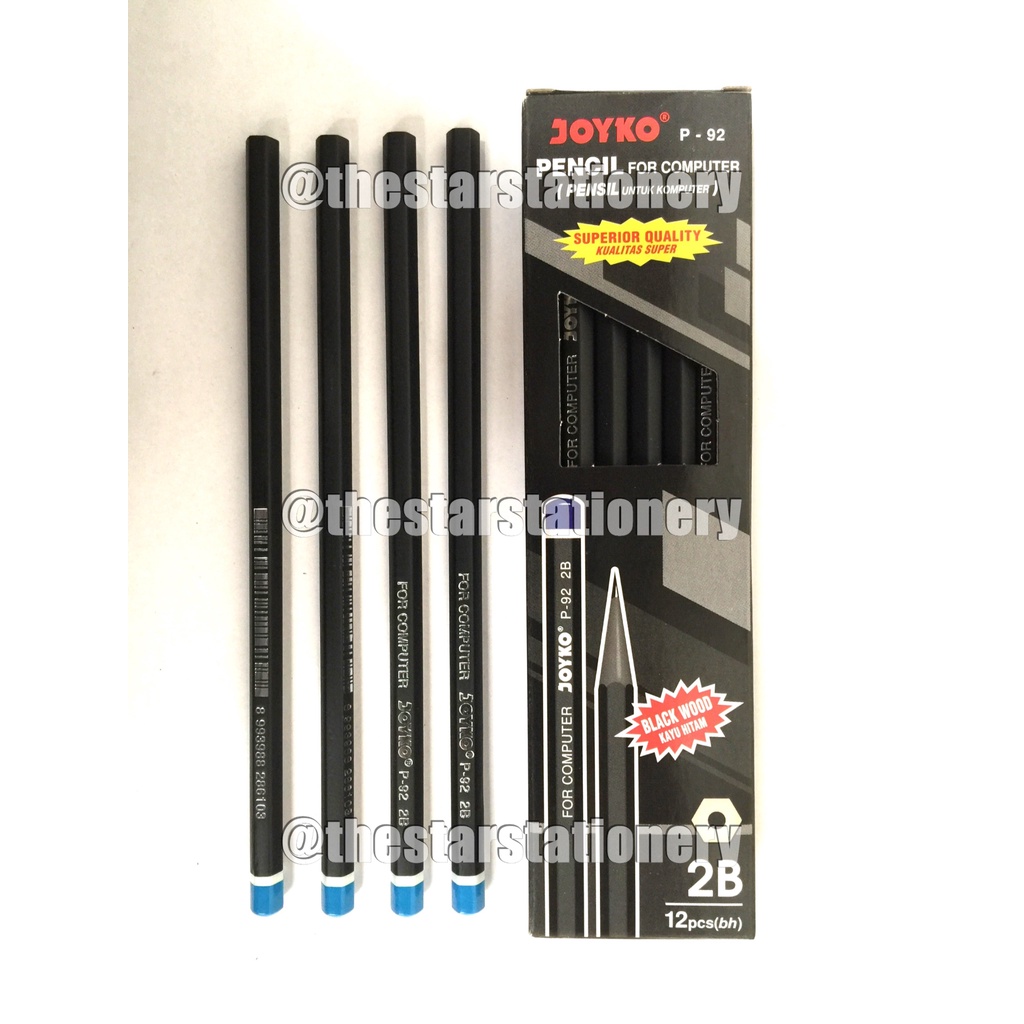 

(1 Biji) GROSIR Pensil Joyko 2B P-92 Black Wood / Pencil Joyko 2B P-92 (1 Biji)